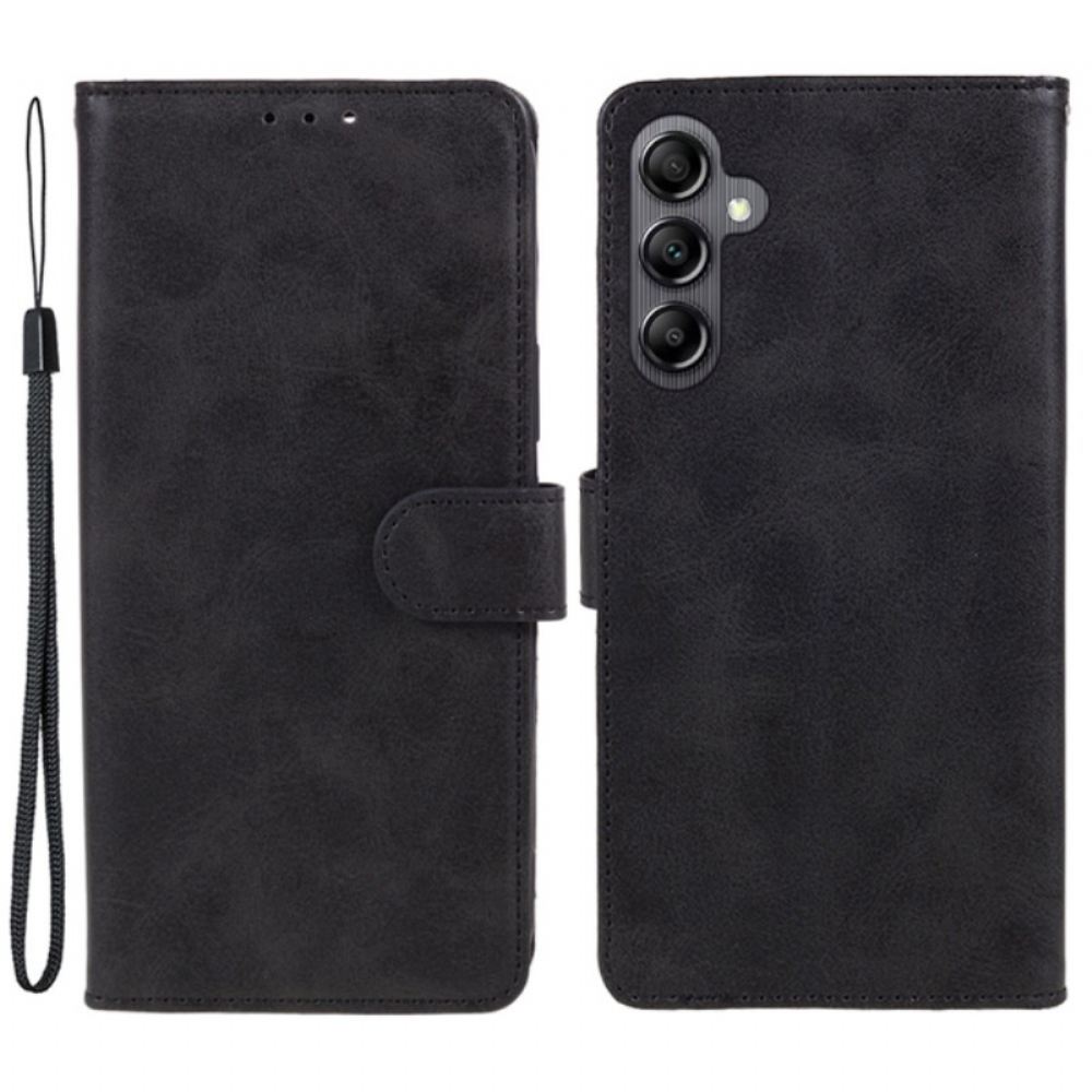 Kožený Kryt Samsung Galaxy A15 5g Styl Z Hladké Kůže S Páskem