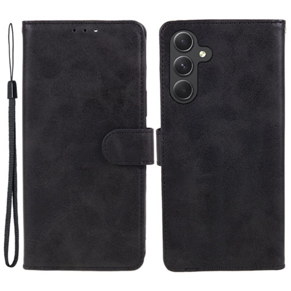 Kožený Kryt Samsung Galaxy A15 5g Styl Z Matné Kůže S Páskem