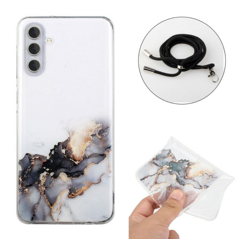Kryt Na Samsung Galaxy A15 5g Akvarelový Mramorový Kabel