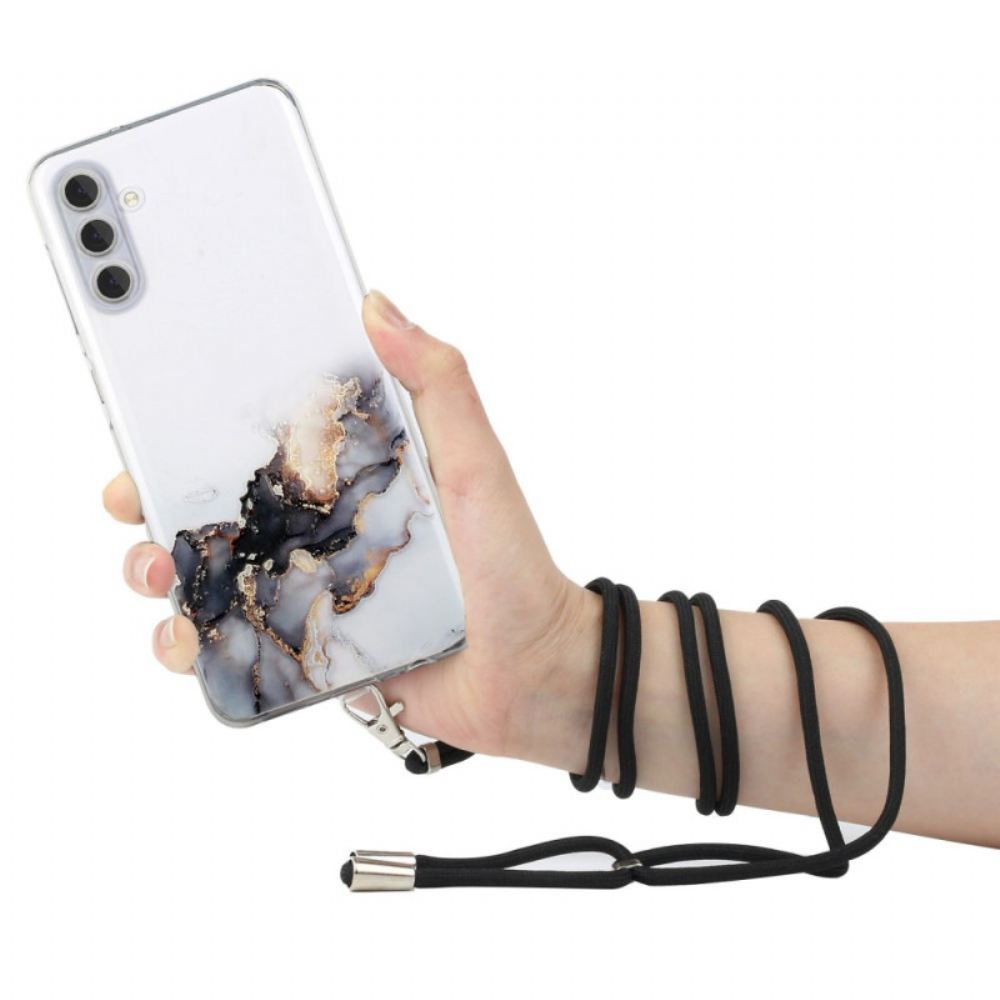 Kryt Na Samsung Galaxy A15 5g Akvarelový Mramorový Kabel