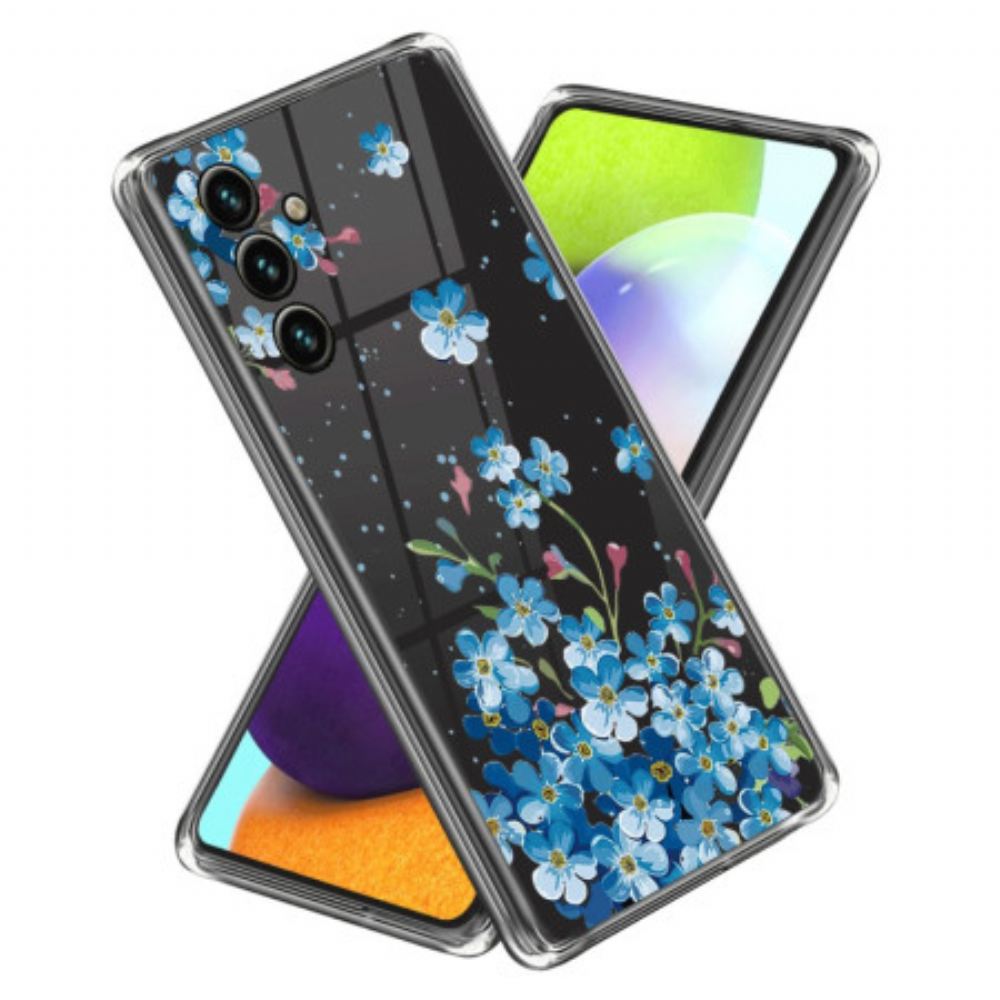 Kryt Samsung Galaxy A15 5g Modré Květy