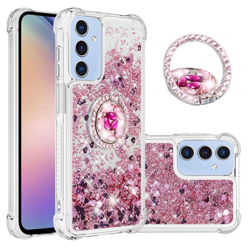 Kryt Samsung Galaxy A15 5g Tekutý Třpytivý Podpůrný Kroužek