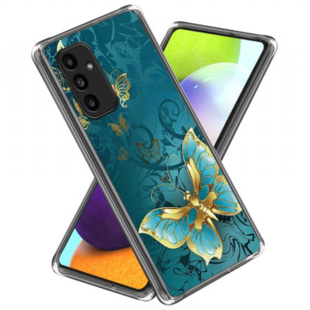 Kryt Samsung Galaxy A15 5g Zelený A Zlatý Motýl