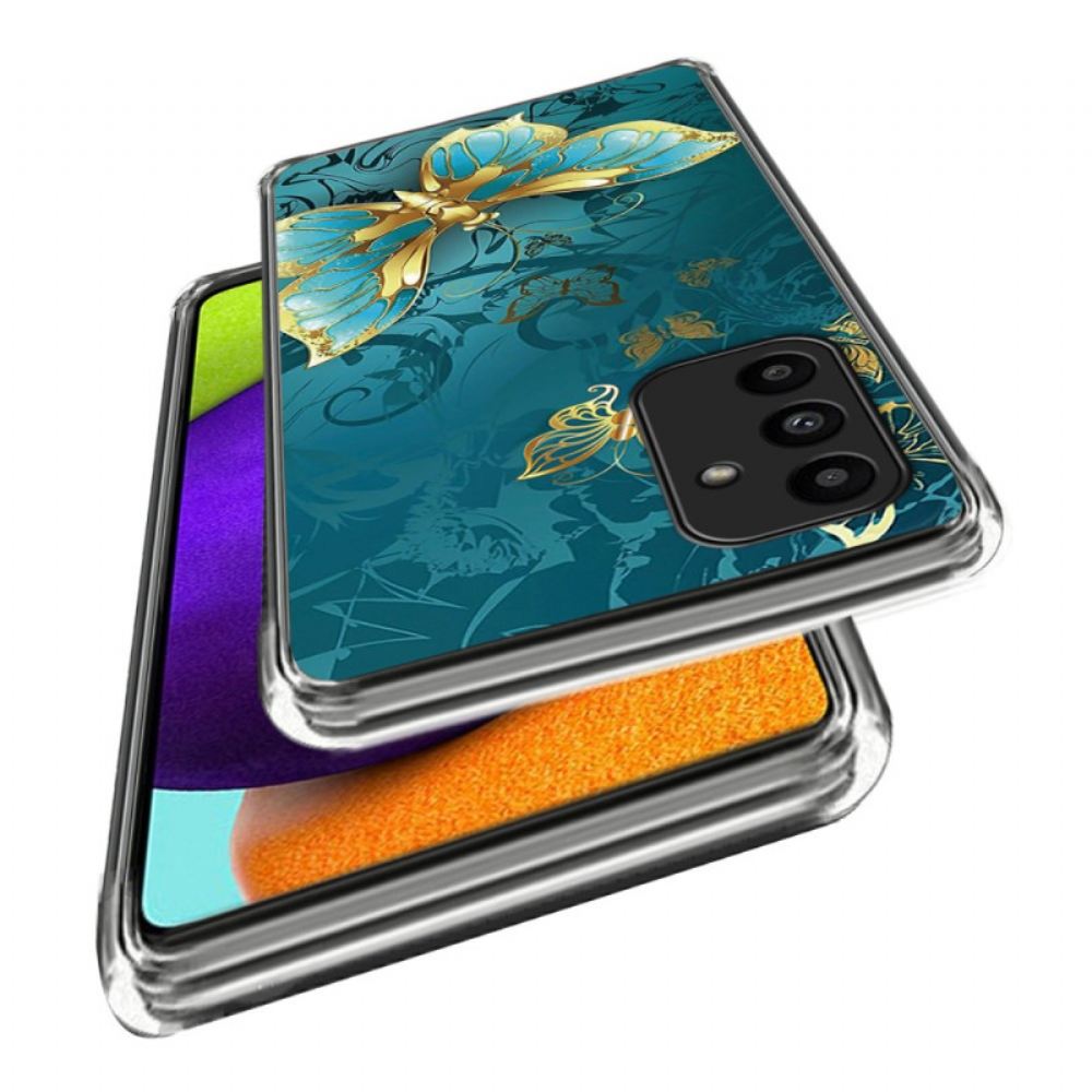 Kryt Samsung Galaxy A15 5g Zelený A Zlatý Motýl