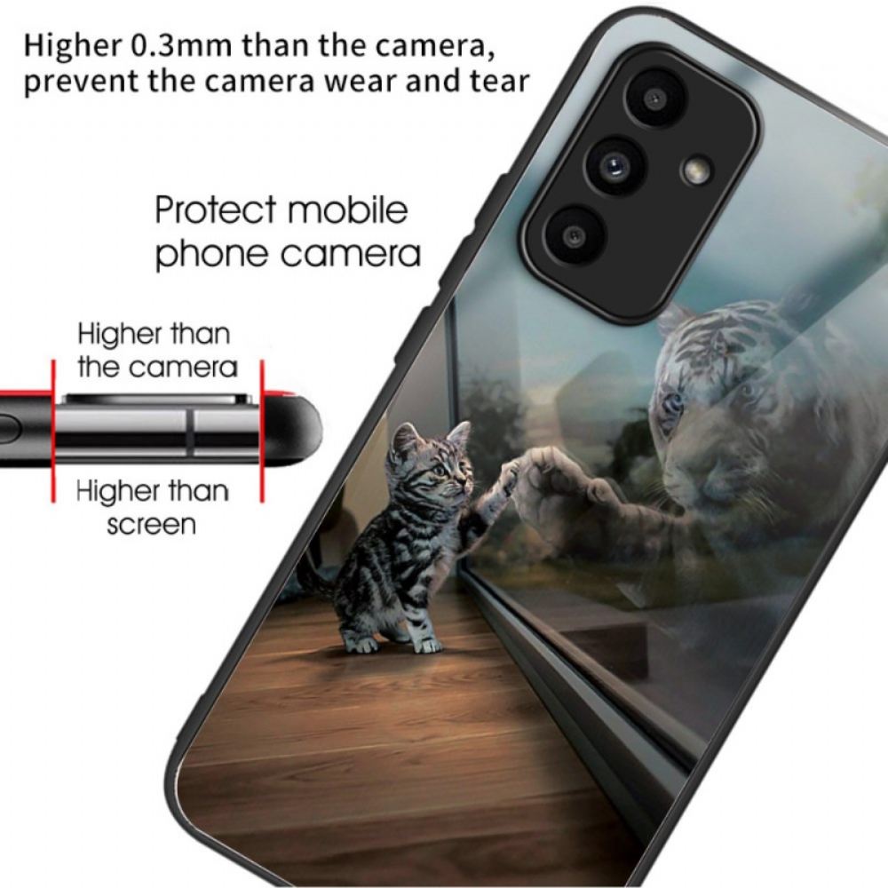 Kryt Samsung Galaxy A15 5g Zrcadlo Pro Kočky Z Tvrzeného Skla