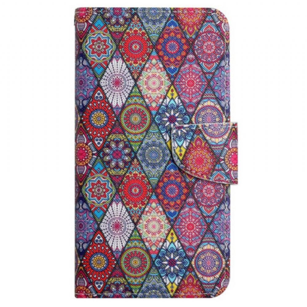 Peněženková Pouzdra Samsung Galaxy A15 5g Patchwork S Popruhem