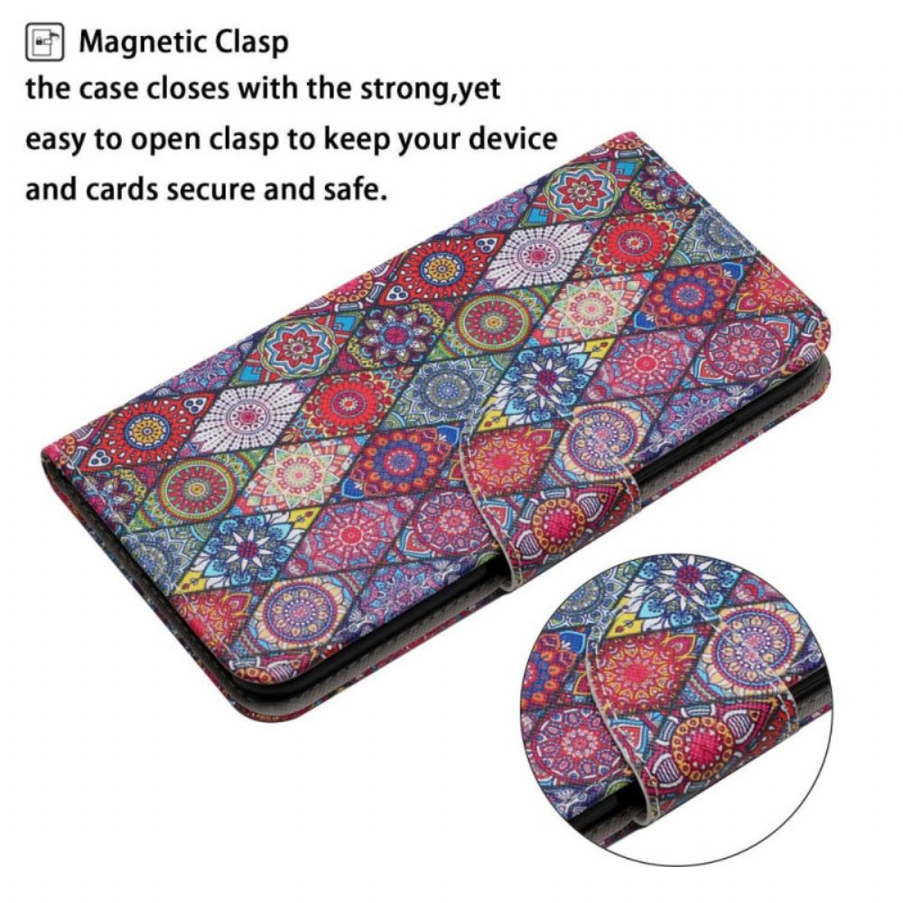Peněženková Pouzdra Samsung Galaxy A15 5g Patchwork S Popruhem