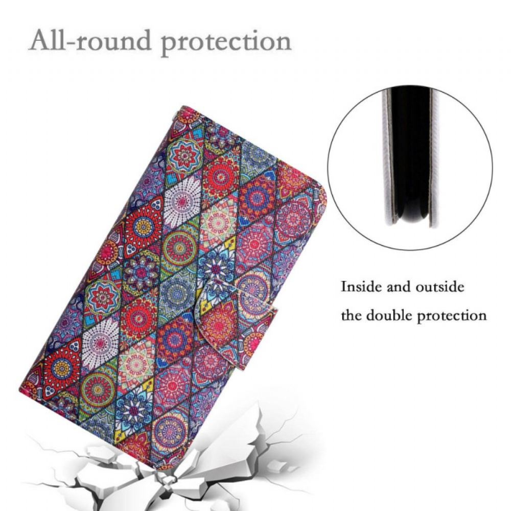 Peněženková Pouzdra Samsung Galaxy A15 5g Patchwork S Popruhem