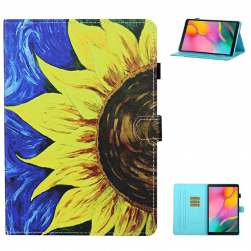 Flipové Pouzdro Na Samsung Galaxy Tab A7 Malovaná Slunečnice