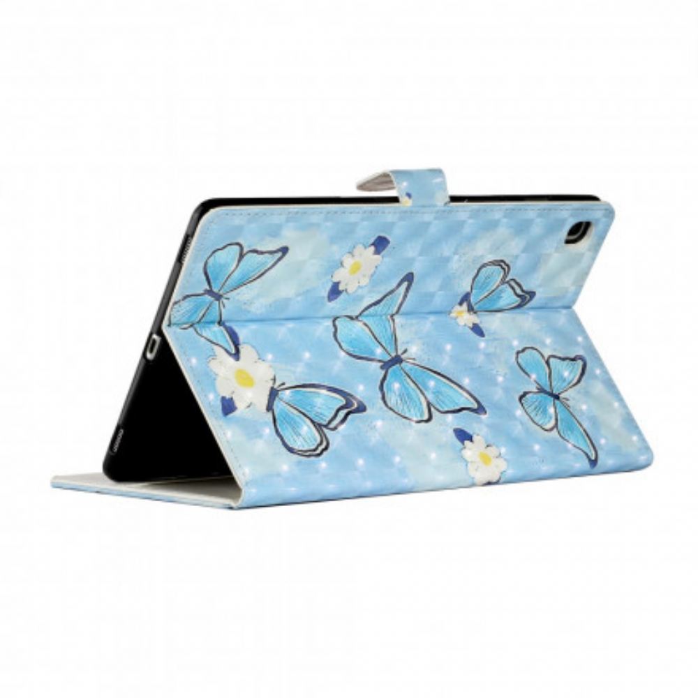 Flipové Pouzdro Na Samsung Galaxy Tab A7 Modrí Motýli