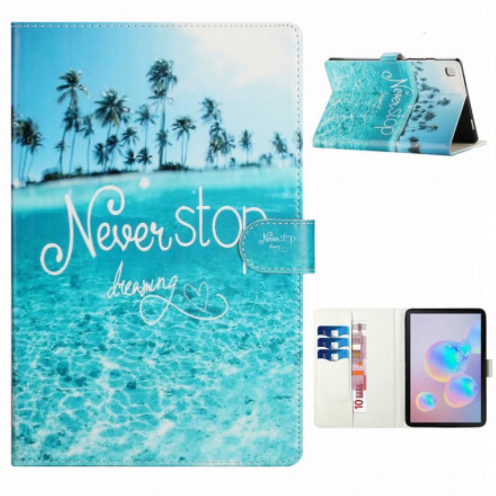Flipové Pouzdro Na Samsung Galaxy Tab A7 Nikdy Nepřestávejte Snít