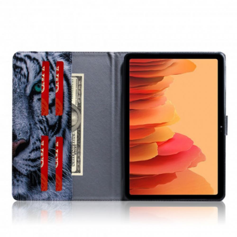 Flipové Pouzdro Na Samsung Galaxy Tab A7 Tygří Hlava