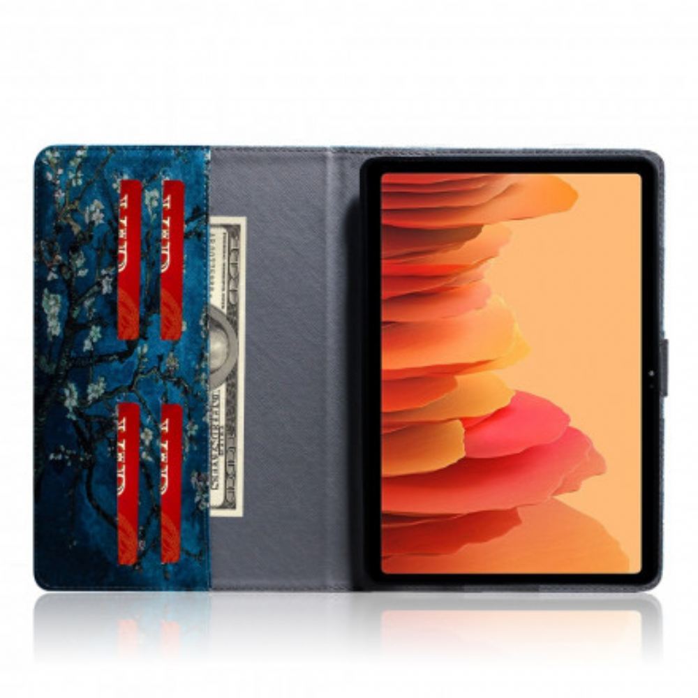 Kožené Pouzdro Na Samsung Galaxy Tab A7 Kvetoucí Větve