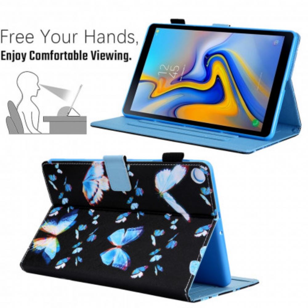 Kožené Pouzdro Na Samsung Galaxy Tab A7 Více Motýlů