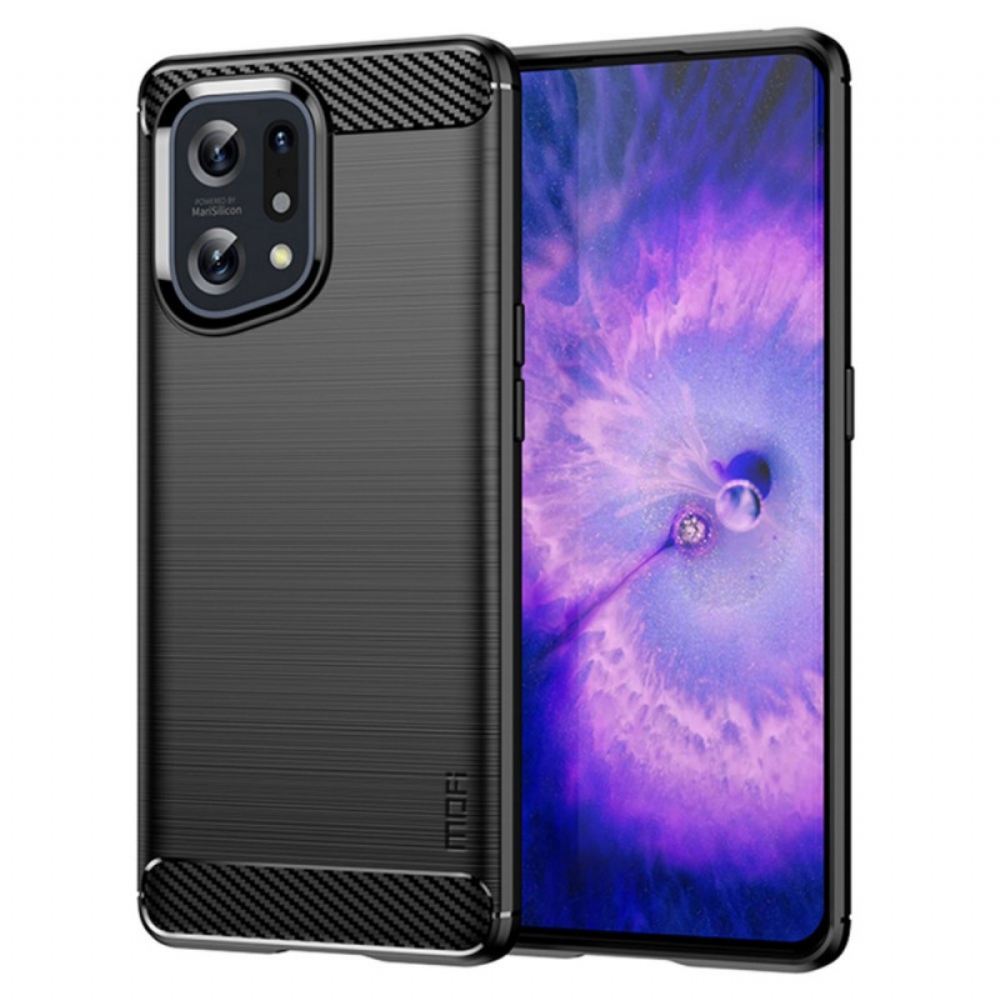 Kryt Na Oppo Find X5 Mofi Kartáčované Uhlíkové Vlákno