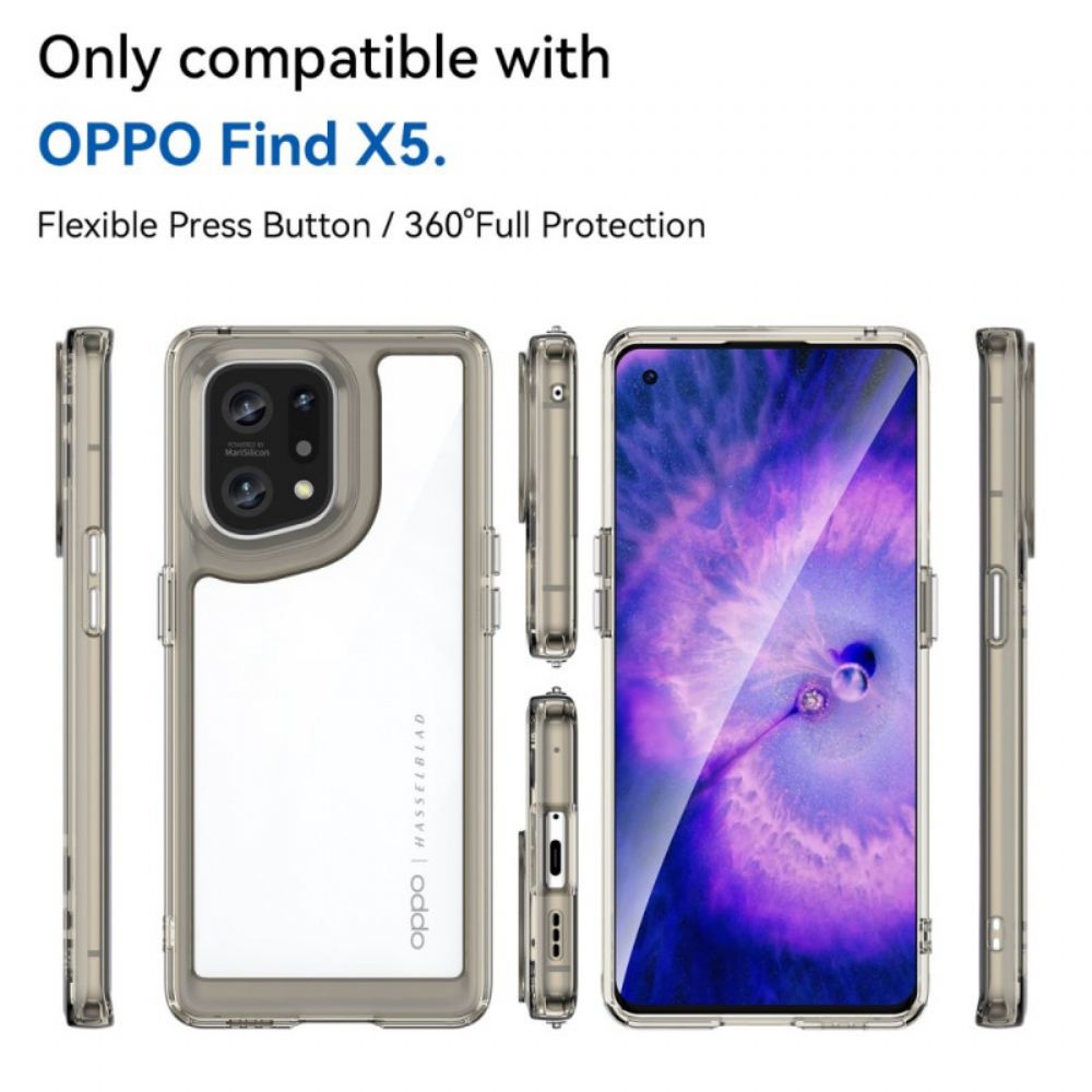 Kryty Na Mobil Na Oppo Find X5 Hybridní Průhledné Barevné Okraje