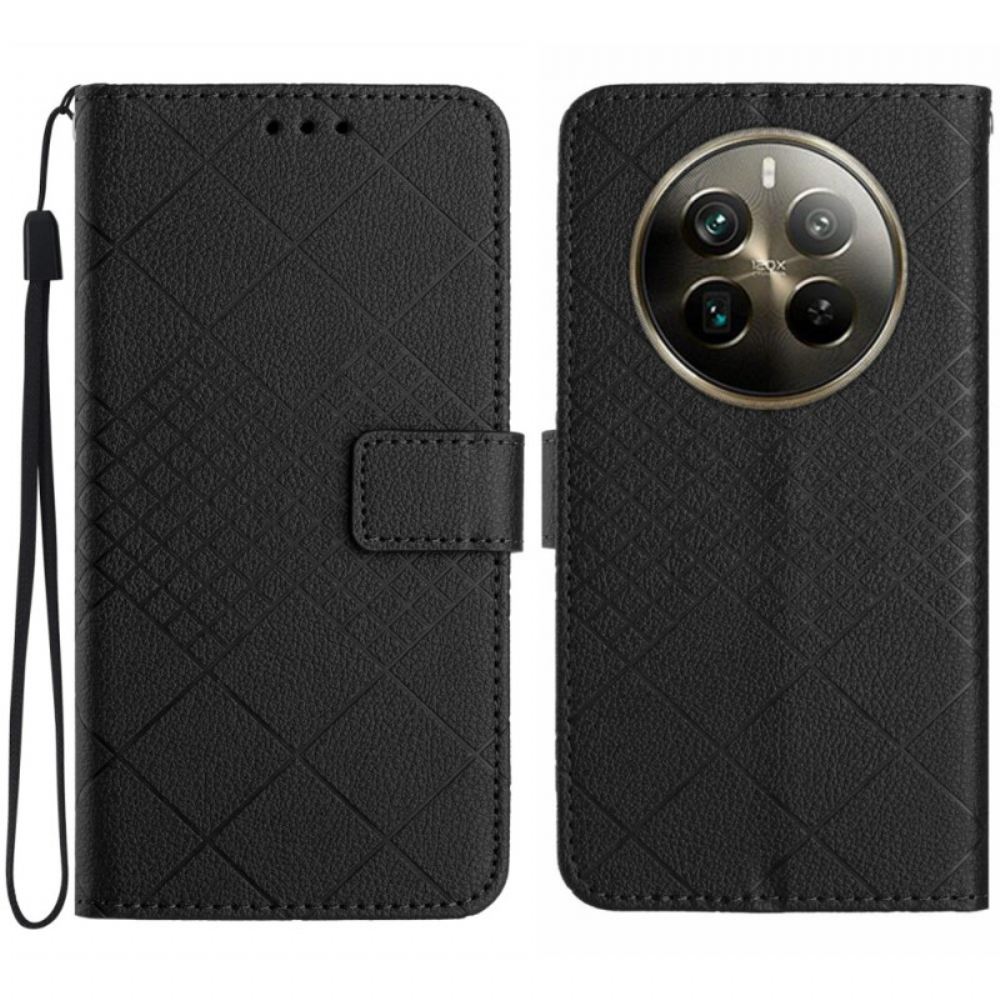 Kožený Kryt Realme 12 Plus 5g Litchi Texture Diamond Design