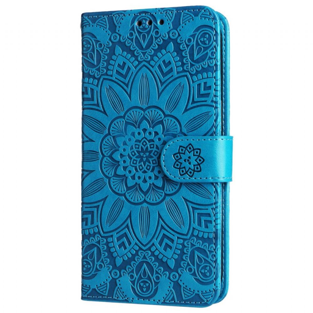 Kožený Kryt Honor X9b / Magic 6 Lite Květinová Mandala S Popruhem