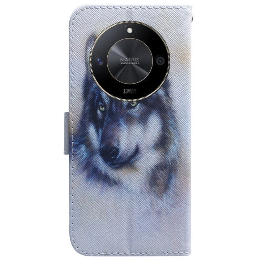 Kožený Kryt Honor X9b / Magic 6 Lite Vlčí Akvarel