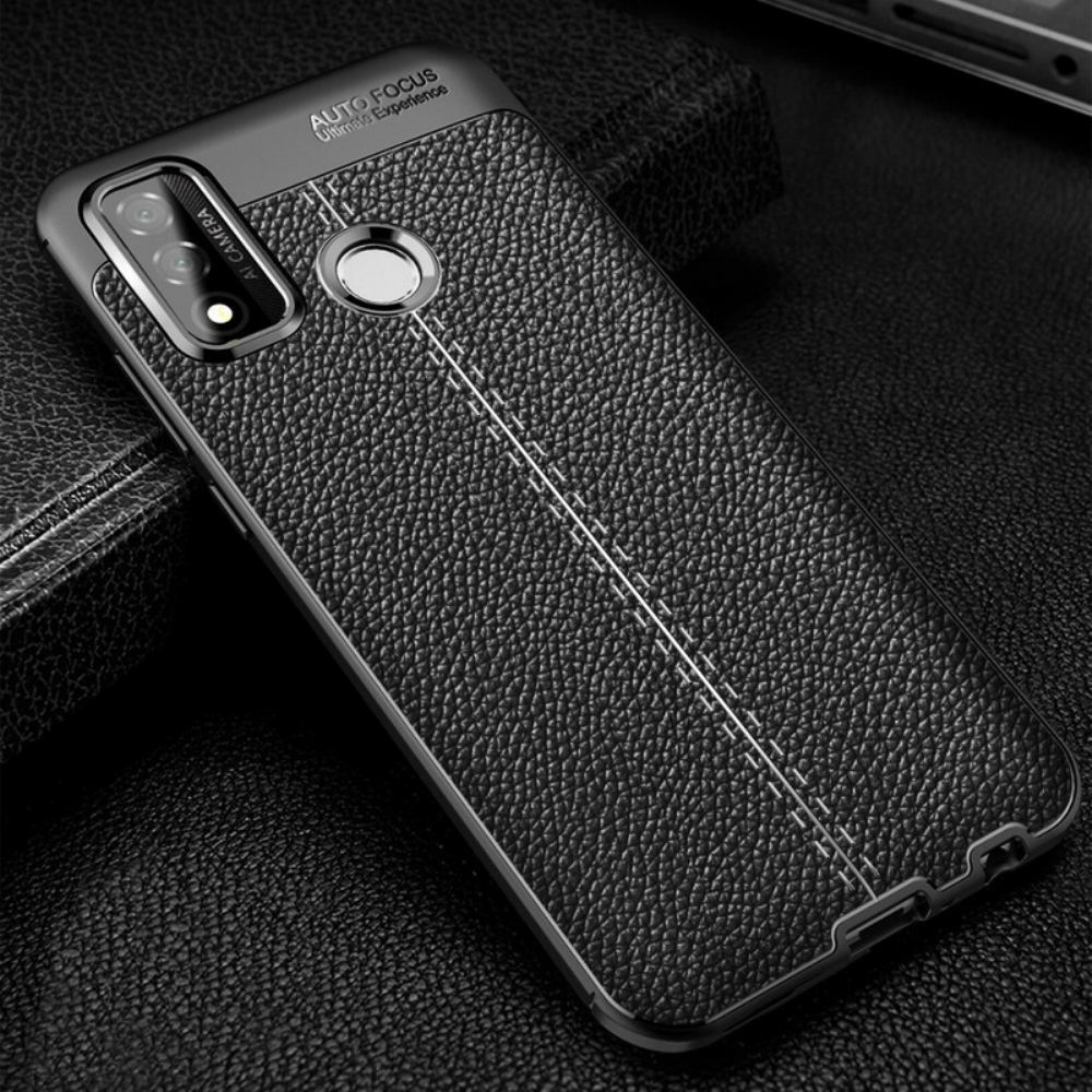 Kryt Na Huawei P Smart 2020 Dvouřadý Kožený Efekt Litchi