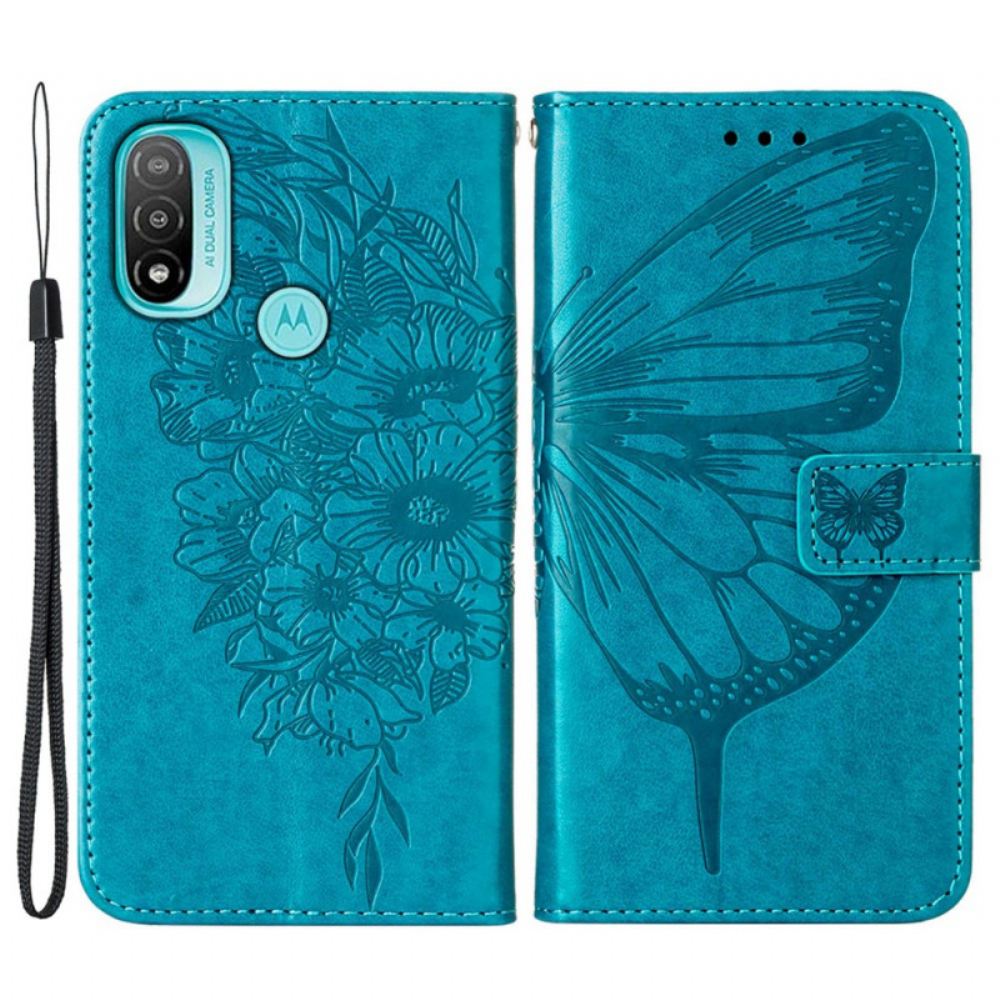Flipové Pouzdro Na Moto E40 / E30 / E20 Design Motýla