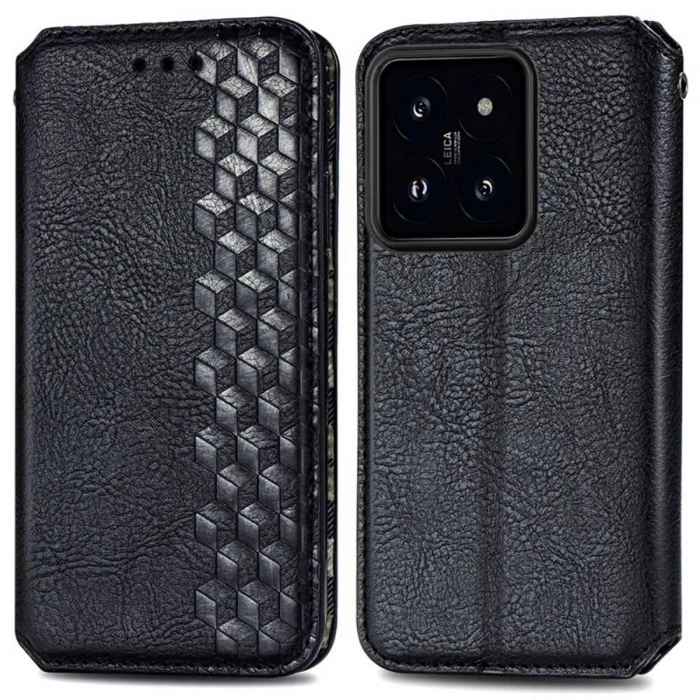 Kožené Pouzdro Folio Xiaomi 14t Vlys S Semišovým Efektem
