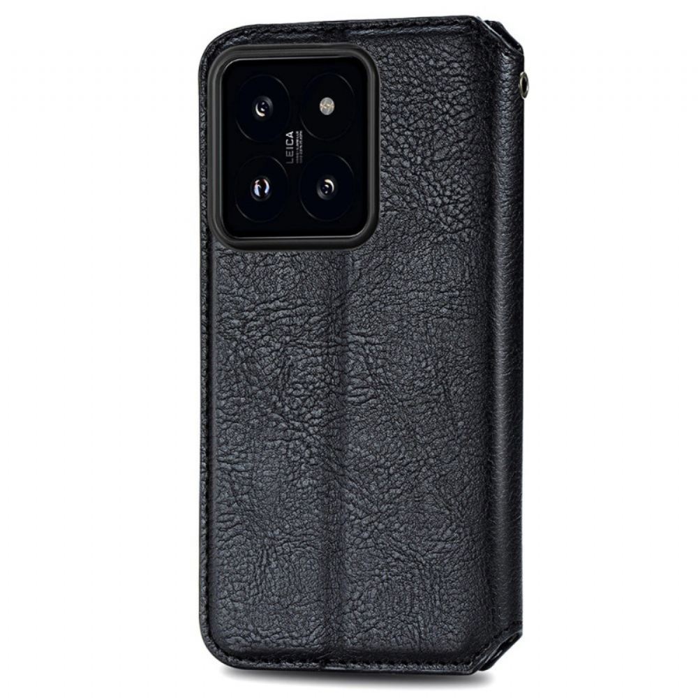 Kožené Pouzdro Folio Xiaomi 14t Vlys S Semišovým Efektem