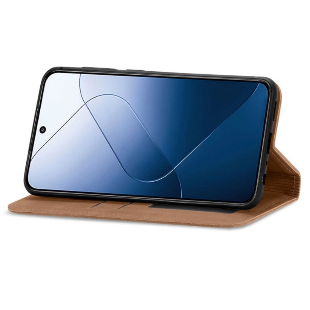 Kožené Pouzdro Xiaomi 14t Kryty Na Mobil Semišový Styl