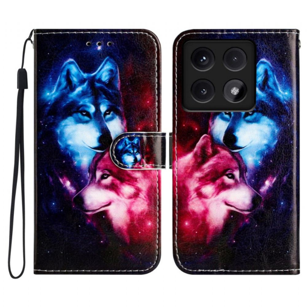 Kožený Kryt Na Xiaomi 14t Pár Vlků