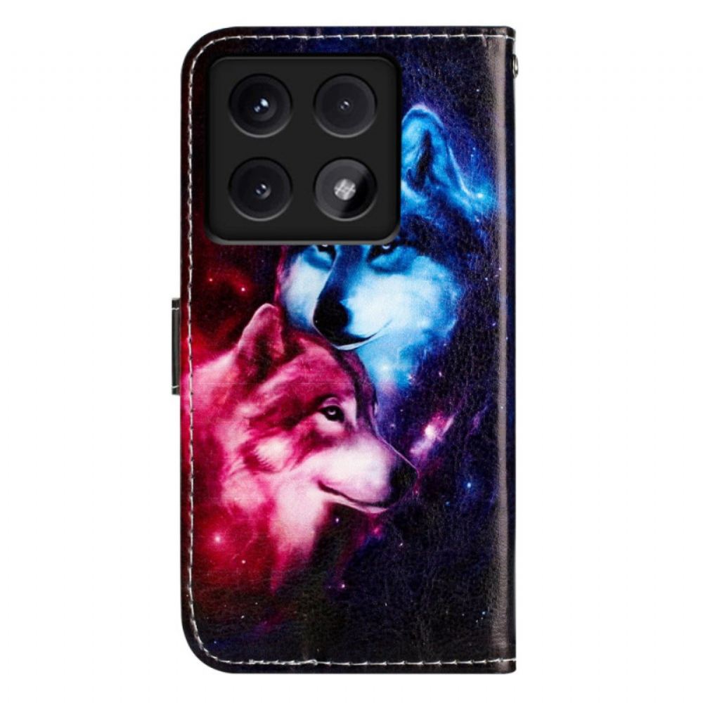 Kožený Kryt Na Xiaomi 14t Pár Vlků