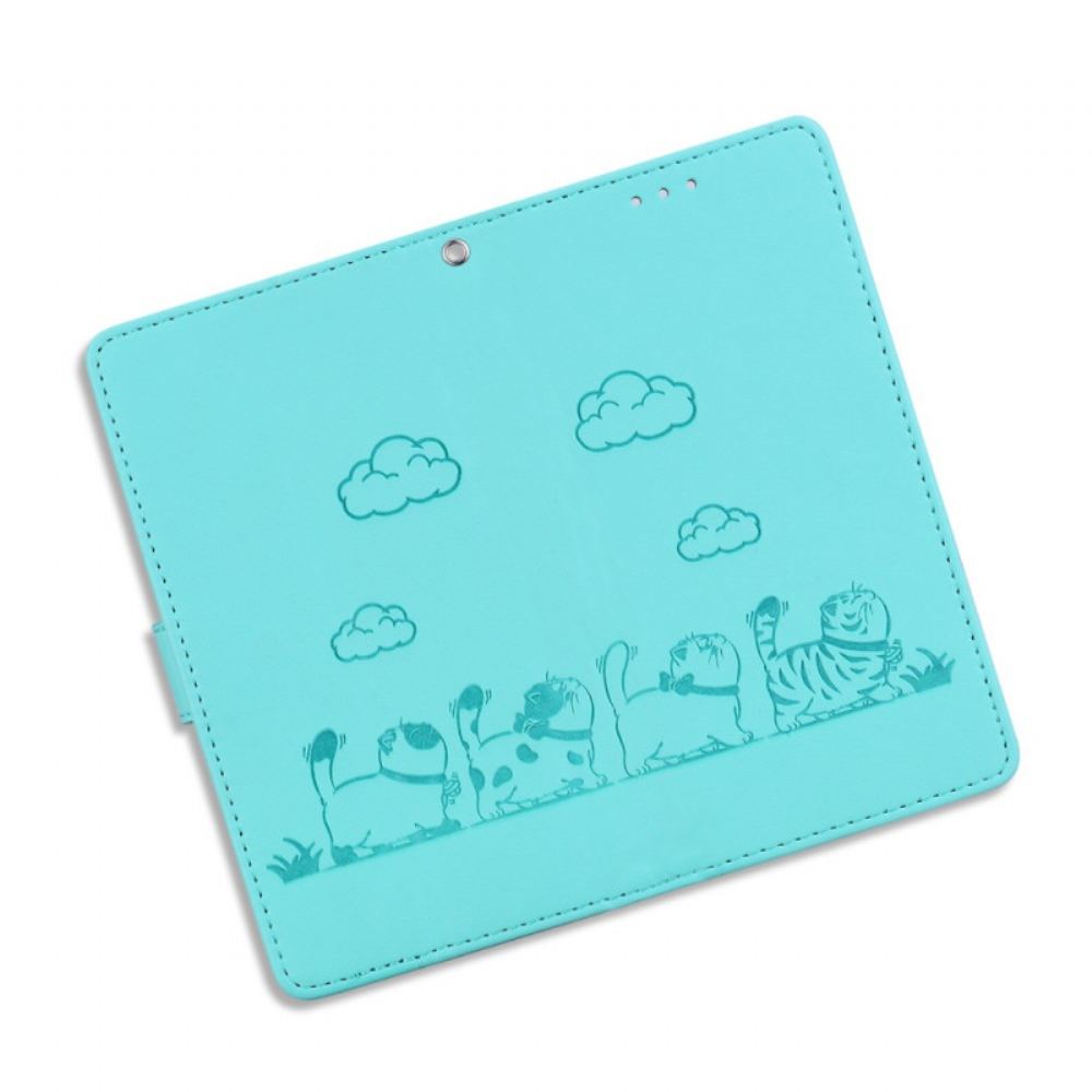 Kožený Kryt Xiaomi 14t Blokování Rfid Vzoru Kotěte