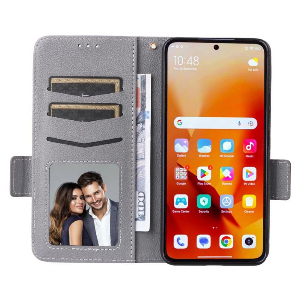 Kožený Kryt Xiaomi 14t Jemnost S Popruhem