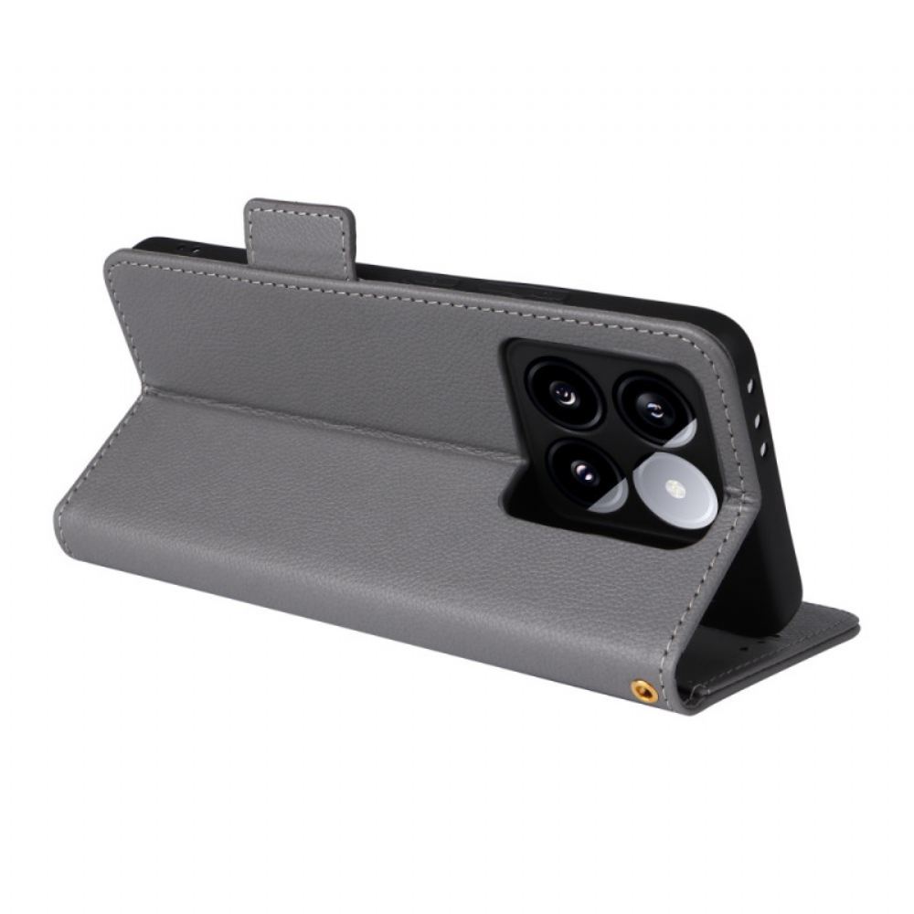 Kožený Kryt Xiaomi 14t Jemnost S Popruhem
