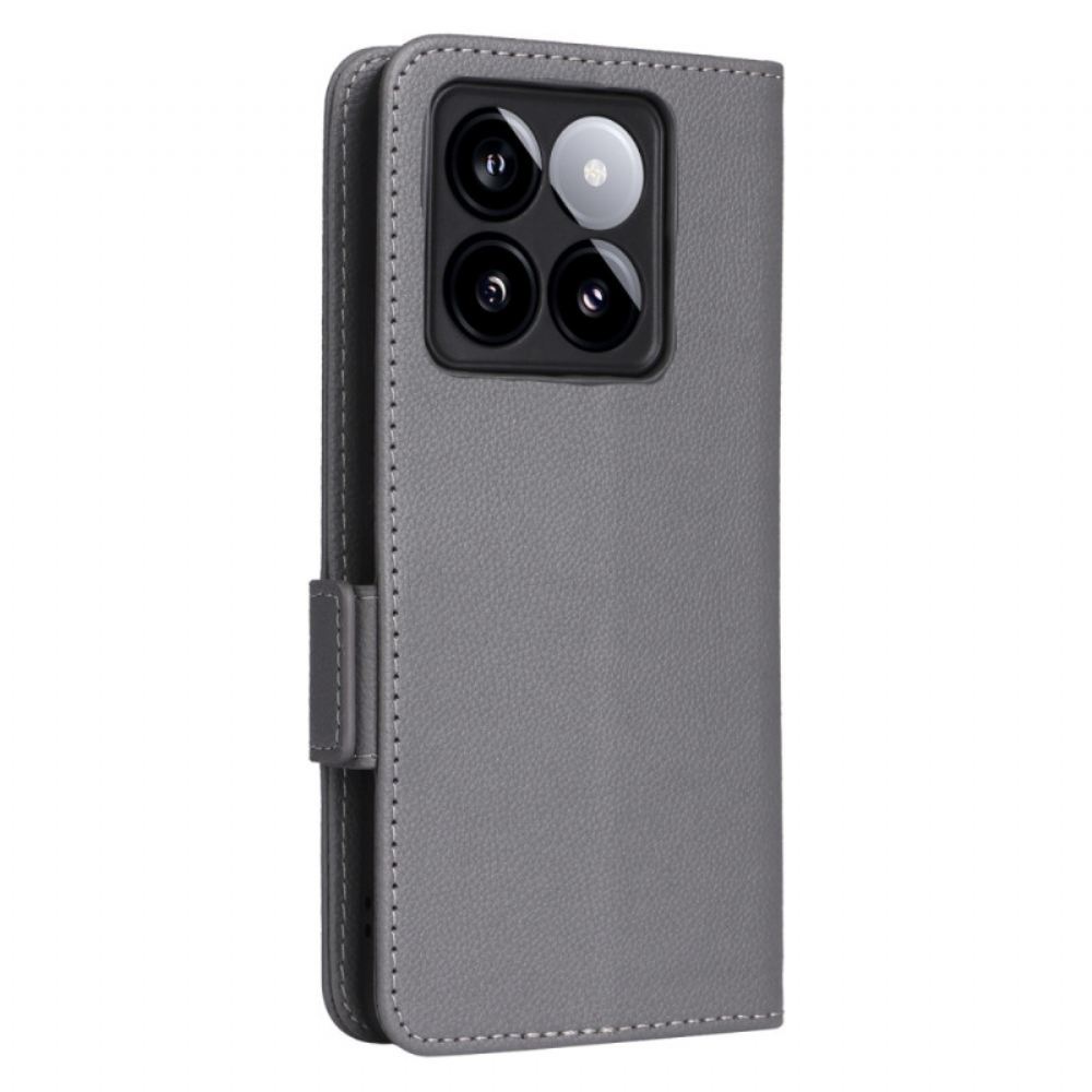 Kožený Kryt Xiaomi 14t Jemnost S Popruhem