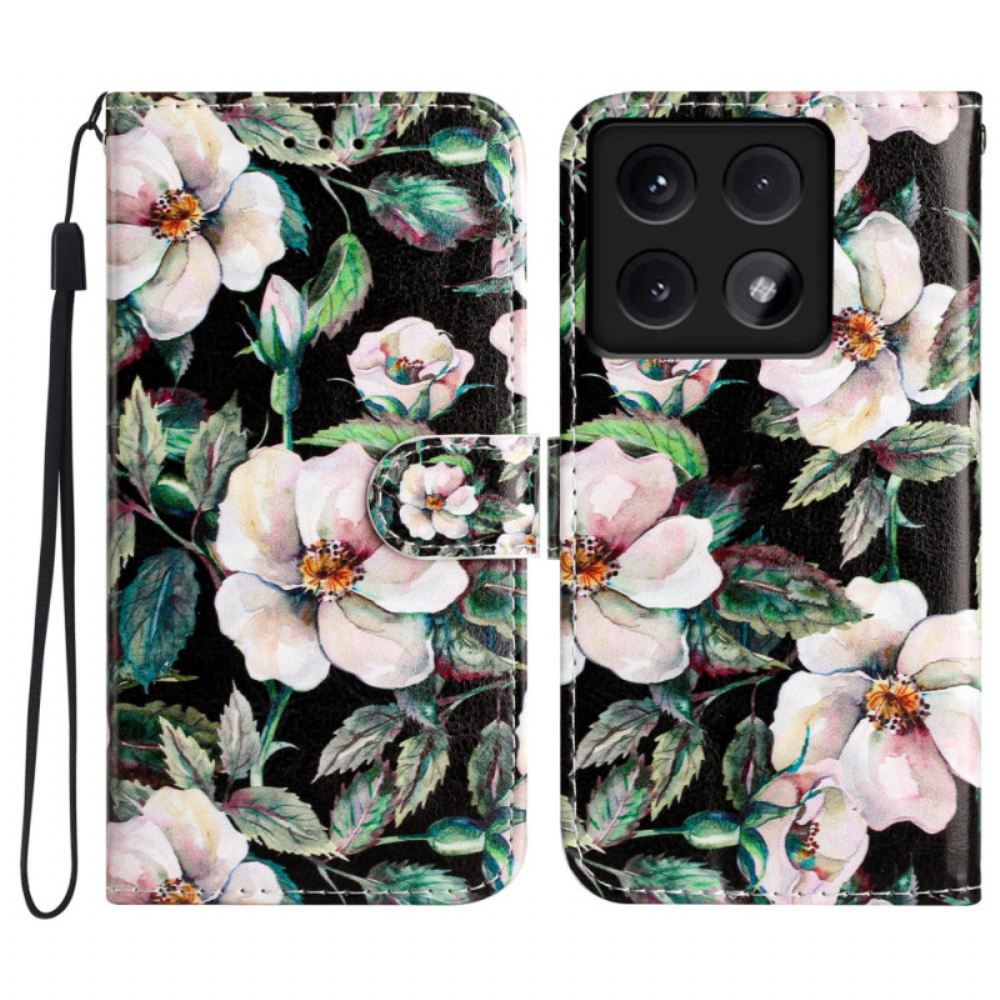 Kožený Kryt Xiaomi 14t Pruhované Magnólie