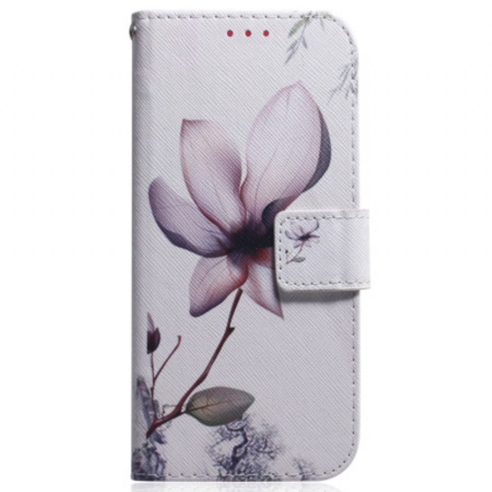 Kožený Kryt Xiaomi 14t Růžový Květ