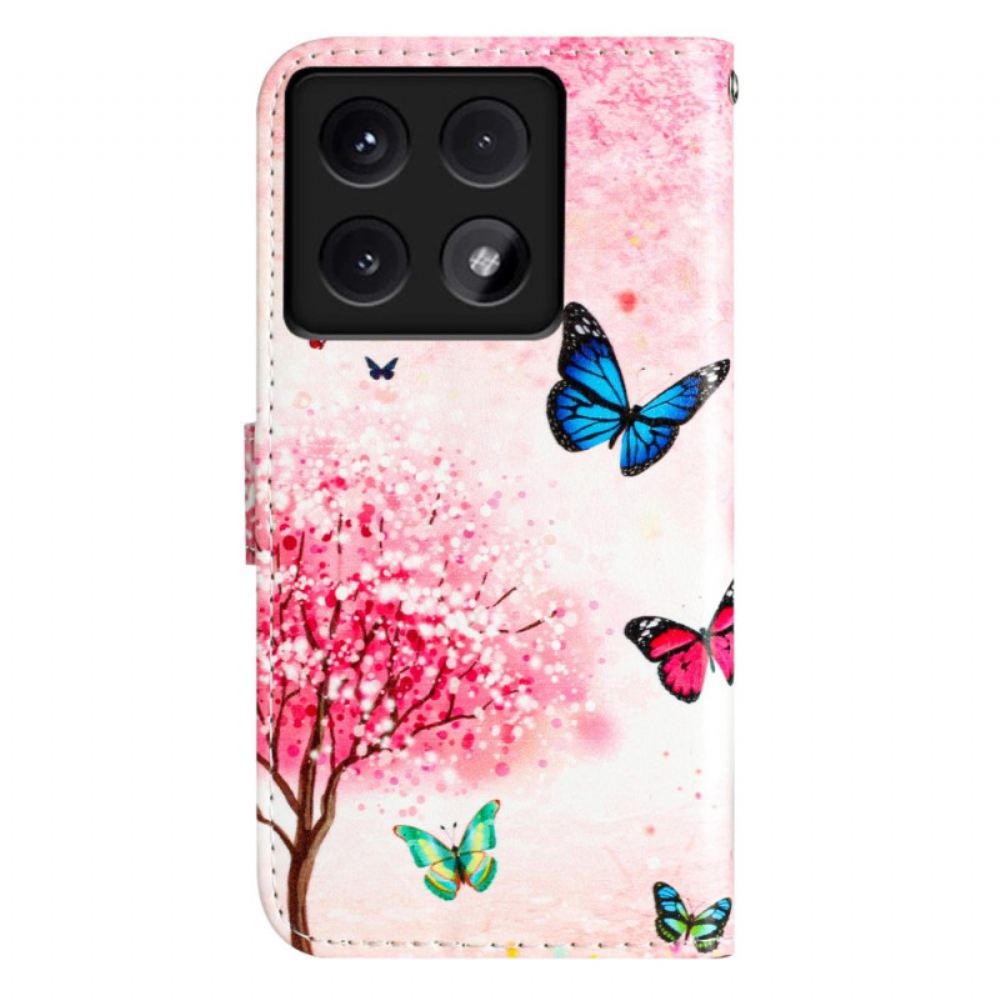 Kožený Kryt Xiaomi 14t Třešňový Květ