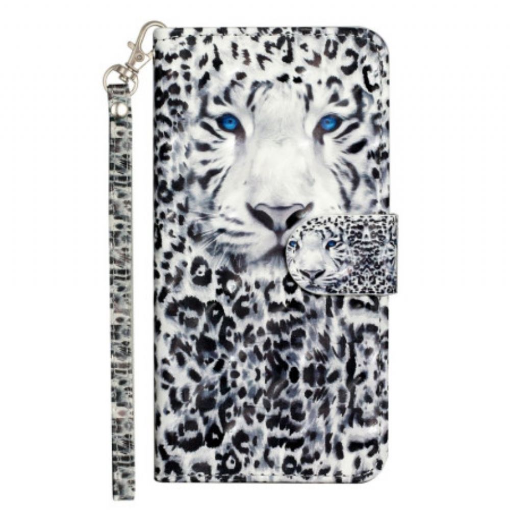 Peněženková Pouzdra Xiaomi 14t Kryty Na Mobil Leopardí Popruh