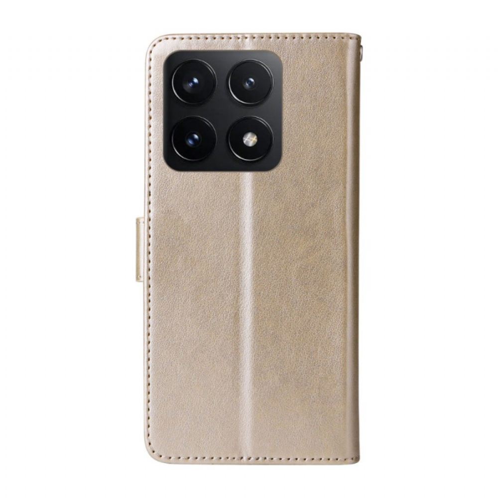 Peněženková Pouzdra Xiaomi 14t Květiny S Popruhem