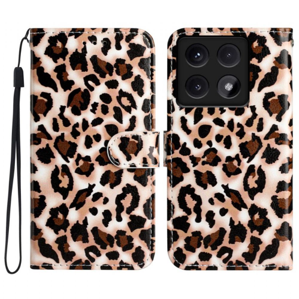Peněženková Pouzdra Xiaomi 14t Leopardí Tisk