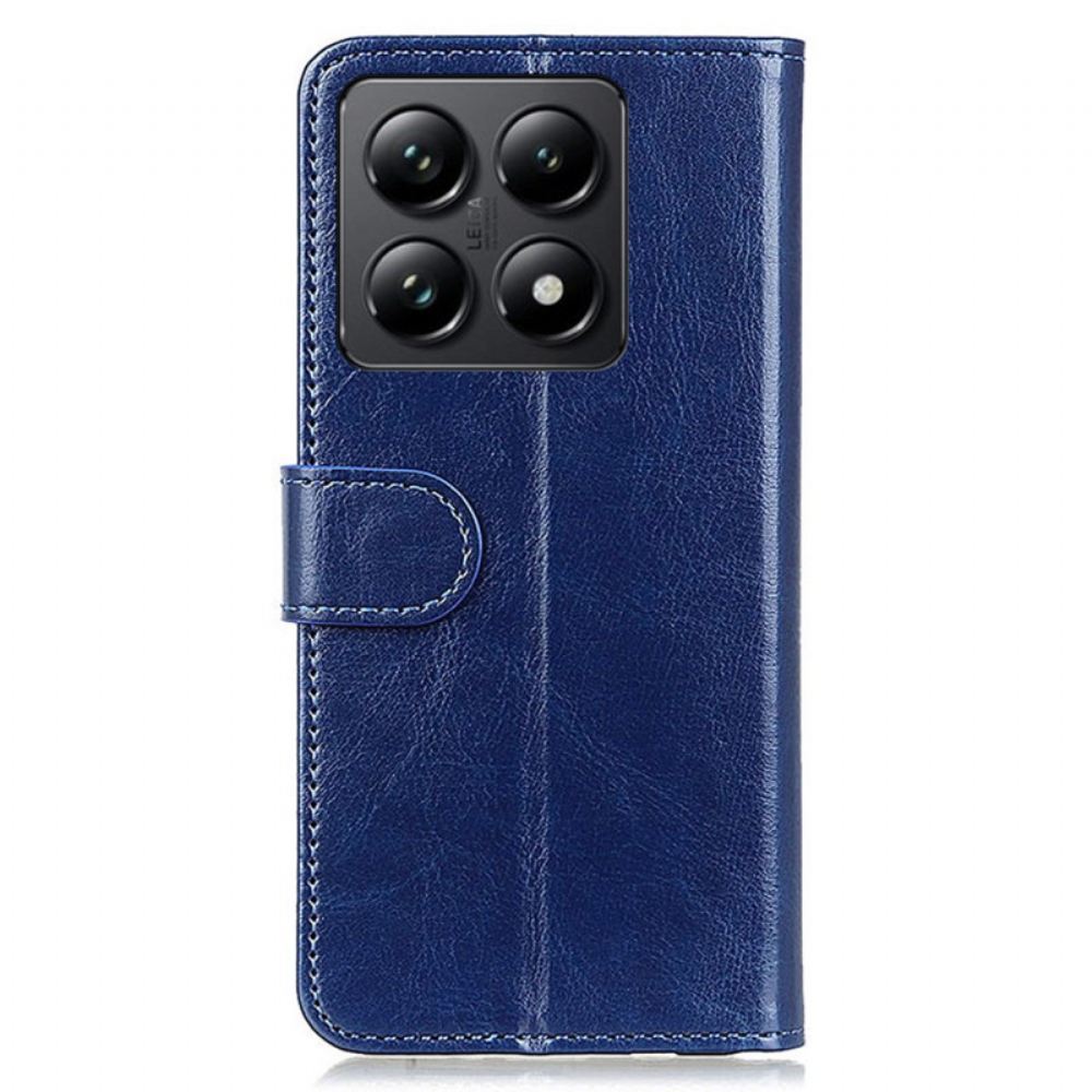 Peněženková Pouzdra Xiaomi 14t Voskovaná Imitace Kůže