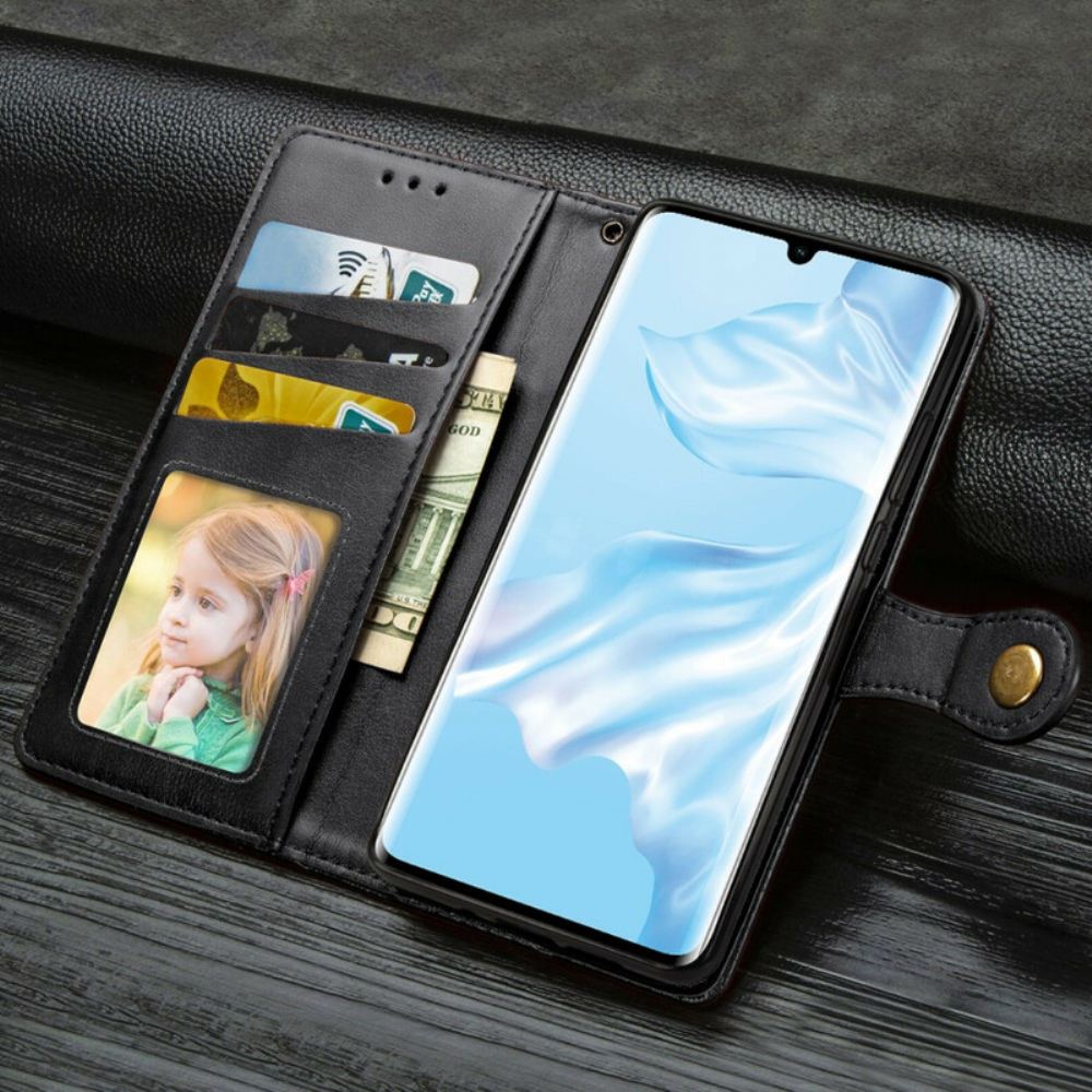 Flipové Pouzdro Na Huawei P30 Pro Umělá Kůže A Vintage Spona