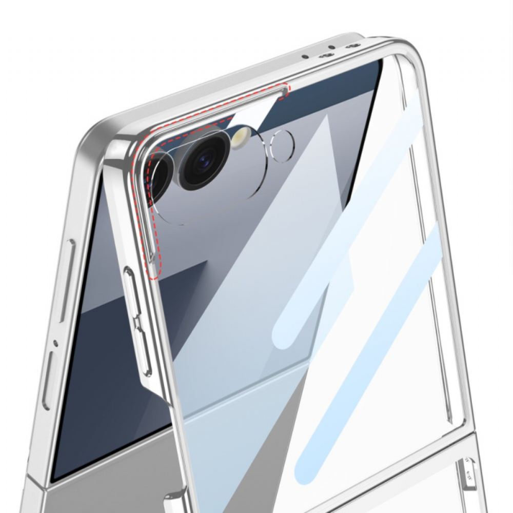 Kryt Na Samsung Galaxy Z Flip 7 Ochranná Fólie Na Displej A Okraje S Metalickým Efektem