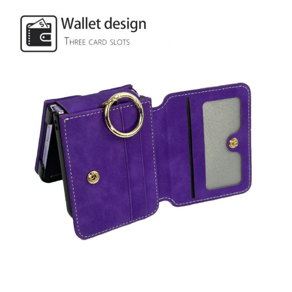 Kryt Na Samsung Galaxy Z Flip 7 Pouzdro Na Karty A Odnímatelný Řetízek