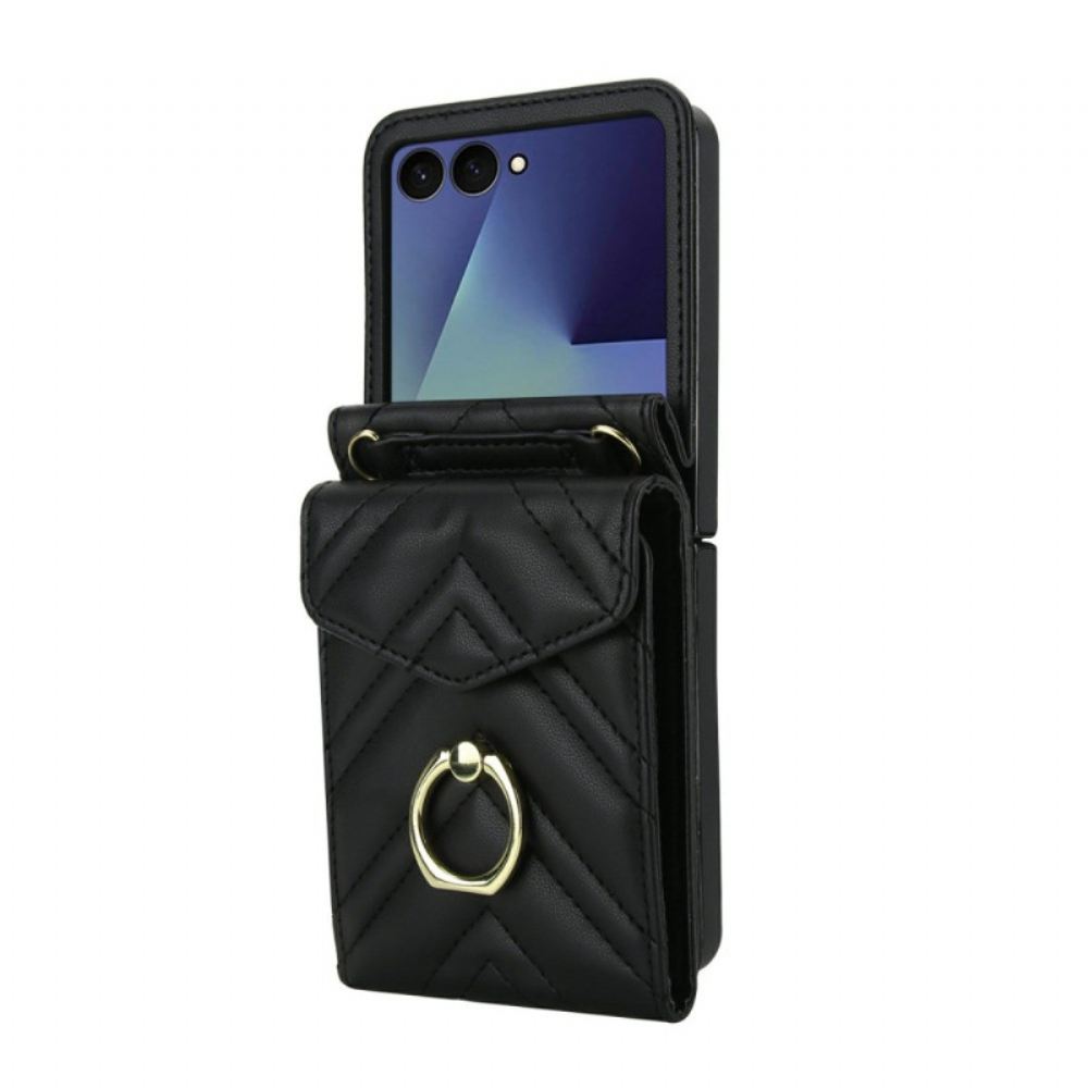 Kryt Na Samsung Galaxy Z Flip 7 Pouzdro Na Karty A Řemínek S Blokováním Rfid