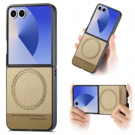 Kryt Samsung Galaxy Z Flip 7 Kompatibilní S Magsafe Denimová Texturovaná Kůže