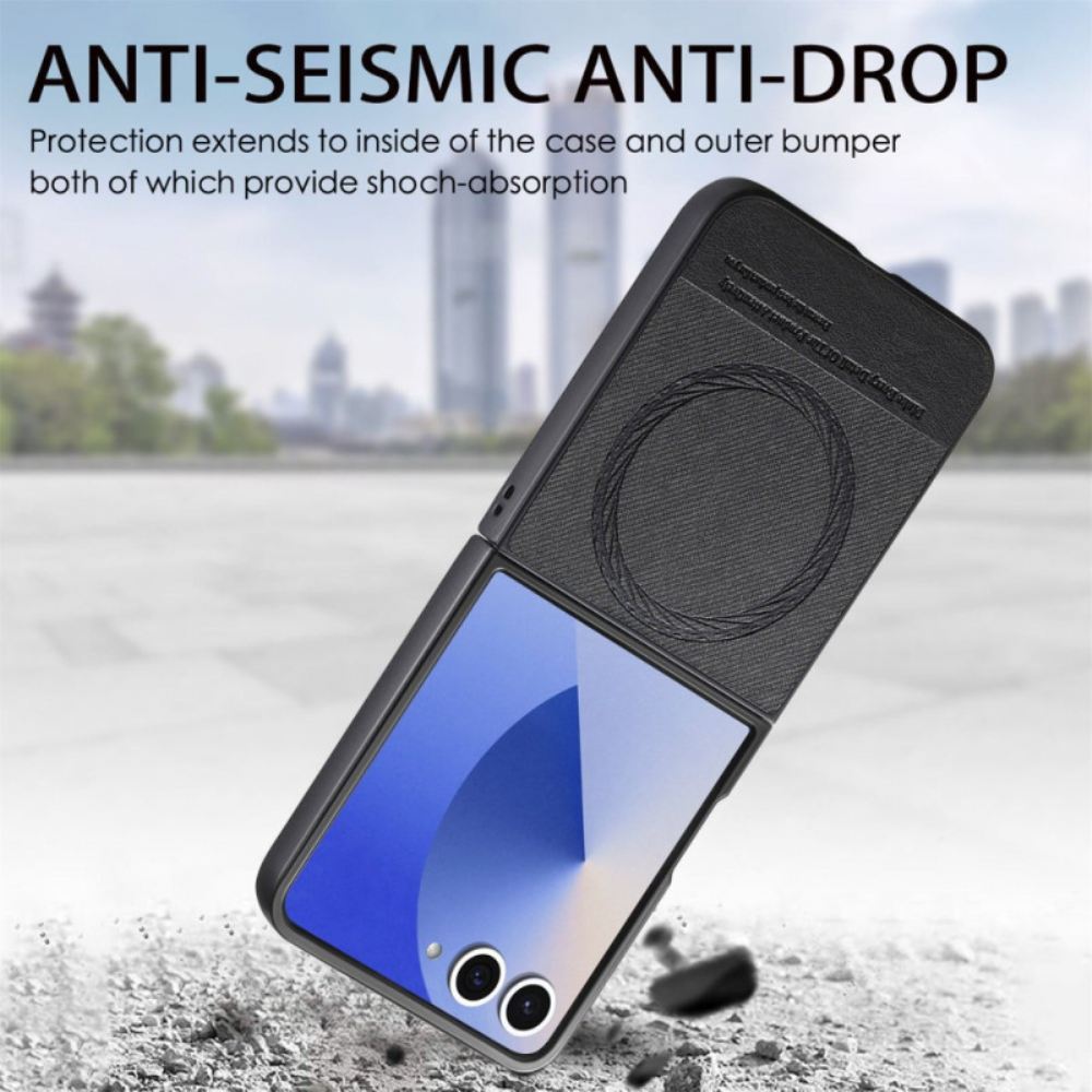 Kryt Samsung Galaxy Z Flip 7 Kompatibilní S Magsafe Denimová Texturovaná Kůže