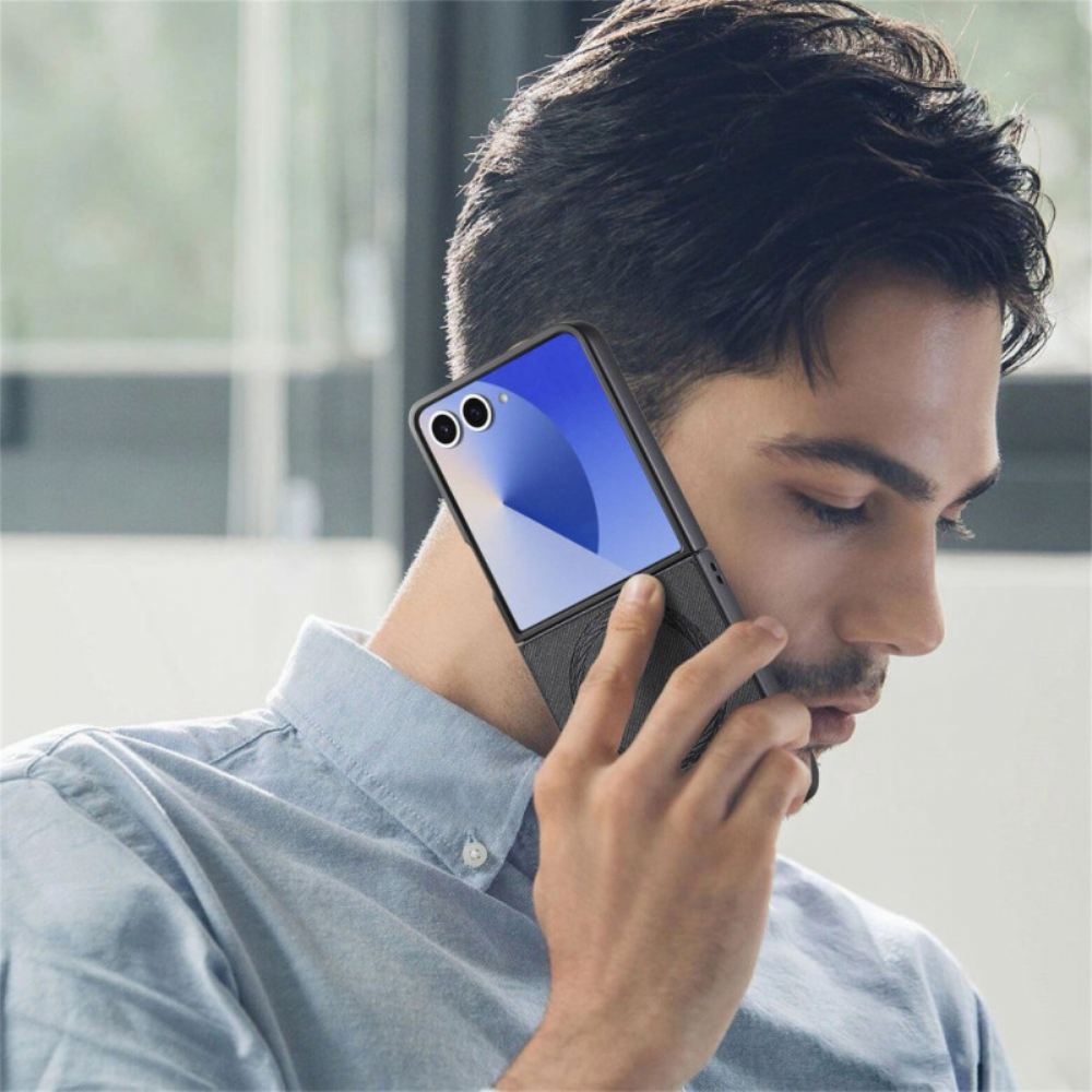 Kryt Samsung Galaxy Z Flip 7 Kompatibilní S Magsafe Denimová Texturovaná Kůže