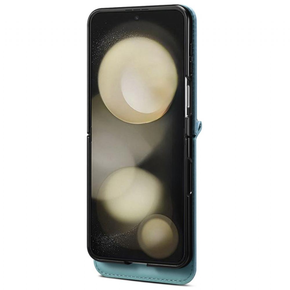 Kryt Samsung Galaxy Z Flip 7 Mramorový Držák Na Karty A Ramenní Popruh