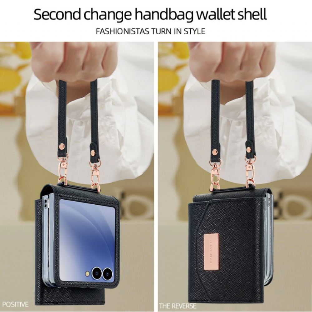 Kryt Samsung Galaxy Z Flip 7 Peněženka A Popruh